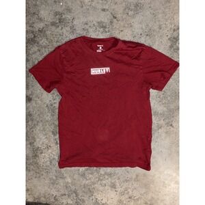 Hurley The Box T Shirt Mens Small Red Cotton Comfort Sun Protection Short Sleeve